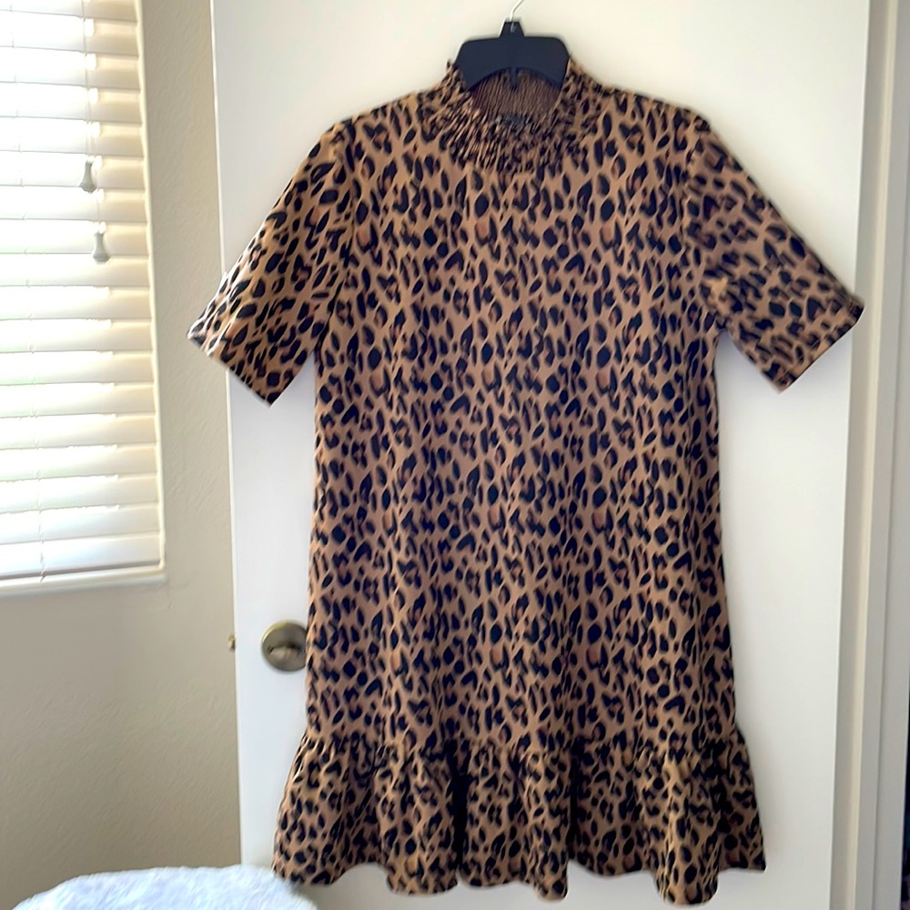 Zara leopard babydoll dress.